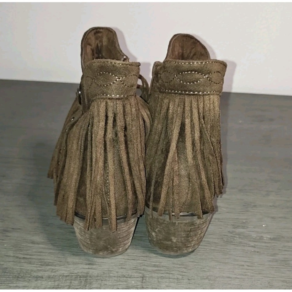 Roper women's brown suede faux leather "Fringy" western booties,Size 6 - Picture 4 of 8